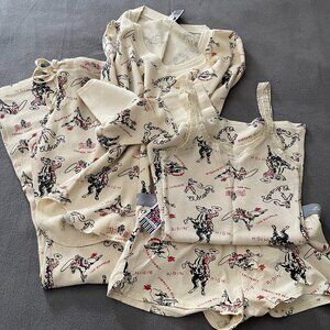 VERY RARE! VINTAGE 2002 SCANTY 4 Pieces Set Western Style "Ride' em Cowboy" New